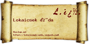 Lokaicsek Éda névjegykártya